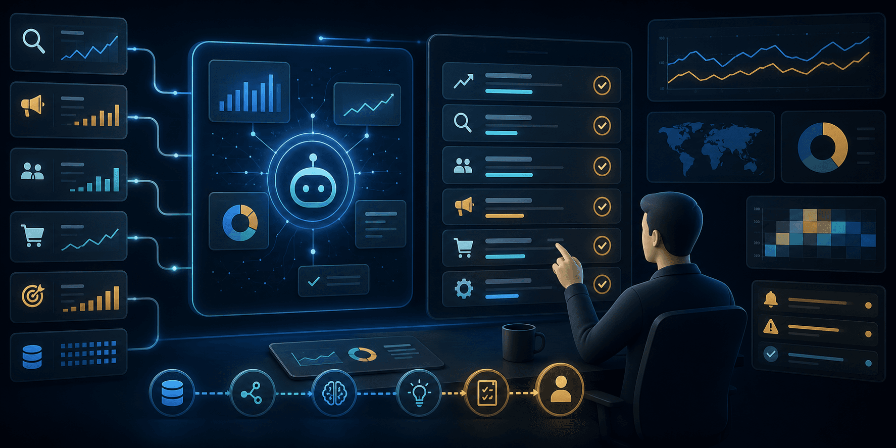 Copiloto IA marketing ayudando a interpretar datos y recomendaciones