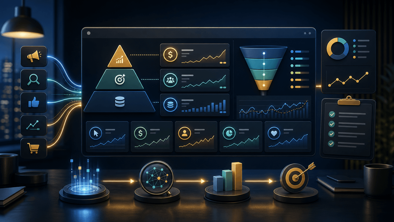 métricas marketing priorizadas en un dashboard de decisiones de negocio